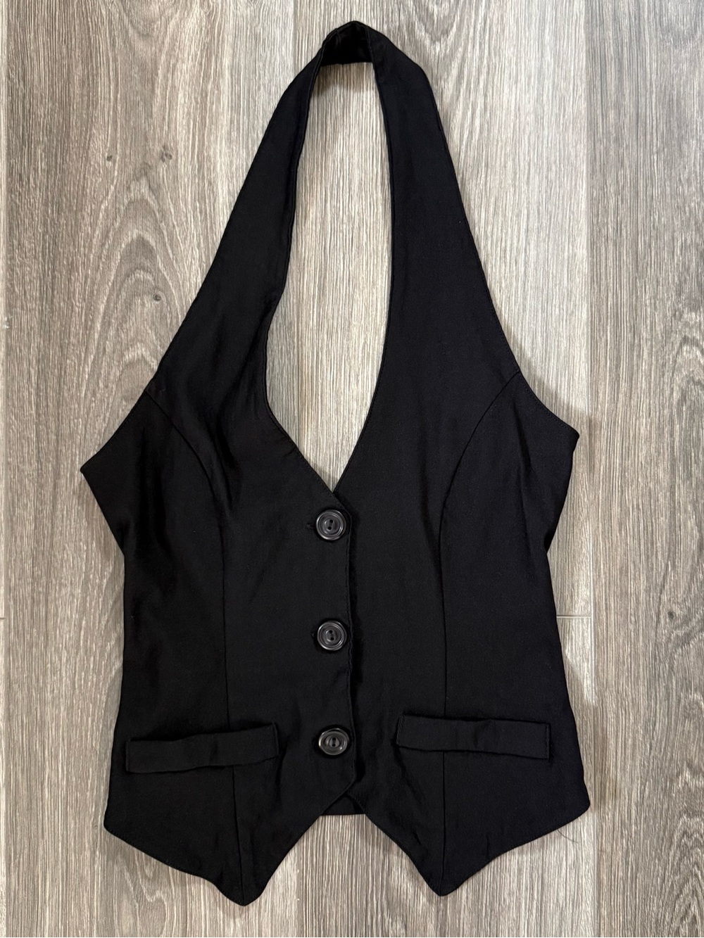 Dark Academia Goth Fairygoth Fashion Nova Black Vest Halter Top Size Small